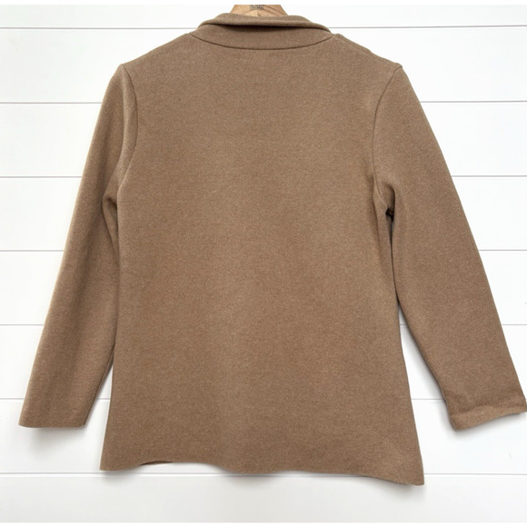 J Crew Knit Sweater Blazer 100% Cotton Jacket Single Button Tan Camel Career S/M - Picture 10 of 16